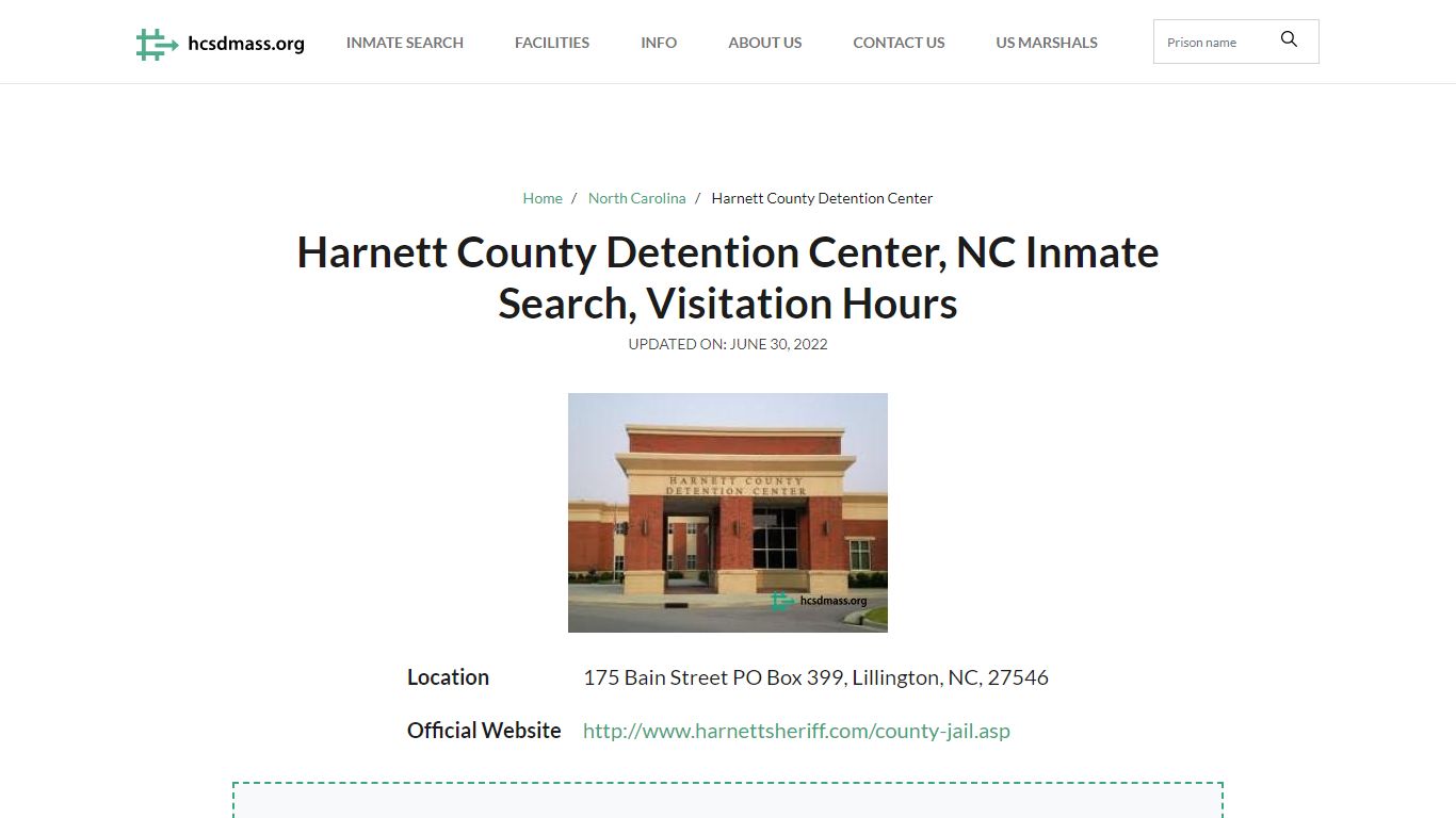 Harnett County Detention Center, NC Inmate Search ...