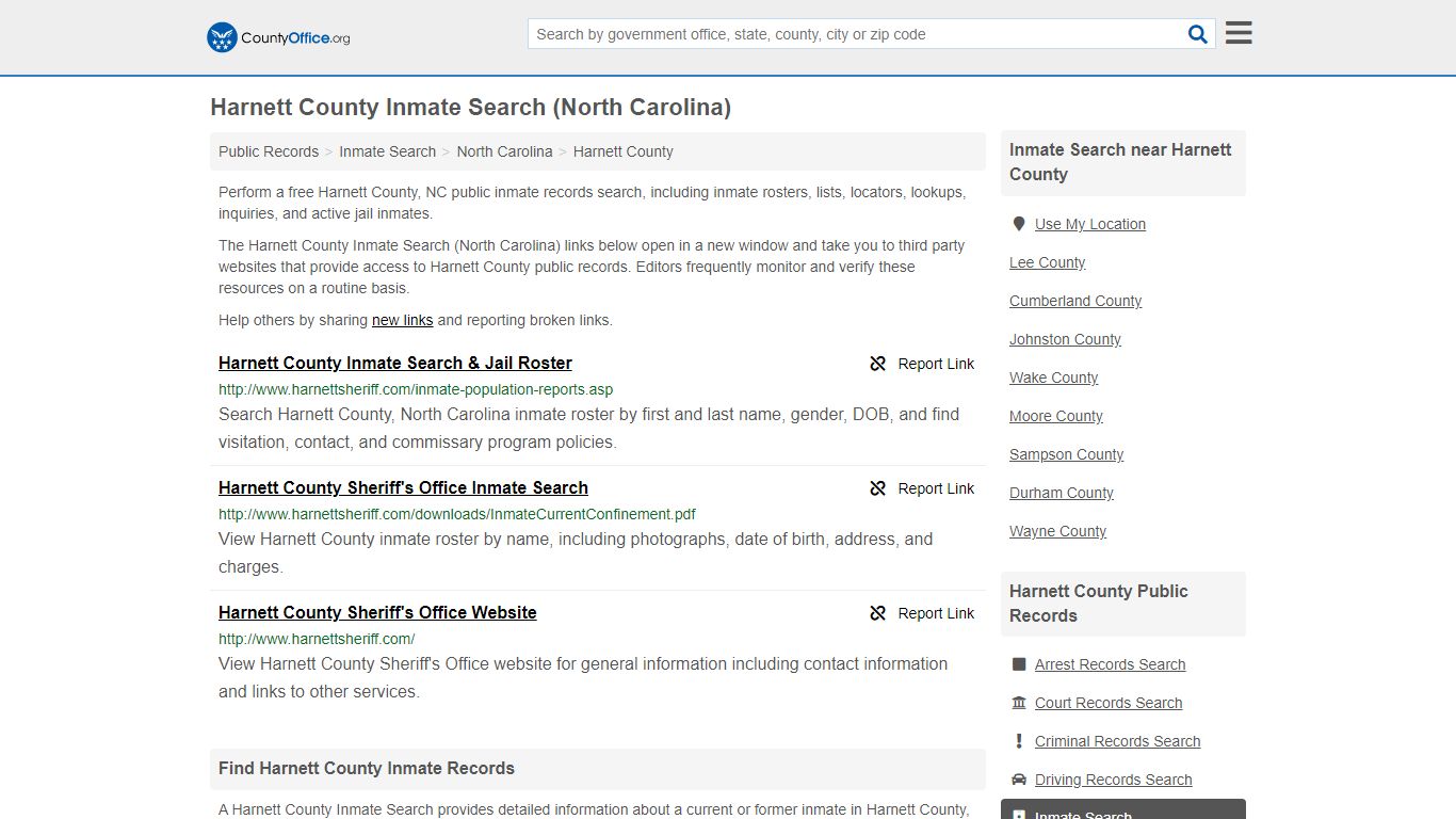 Inmate Search - Harnett County, NC (Inmate Rosters & Locators)