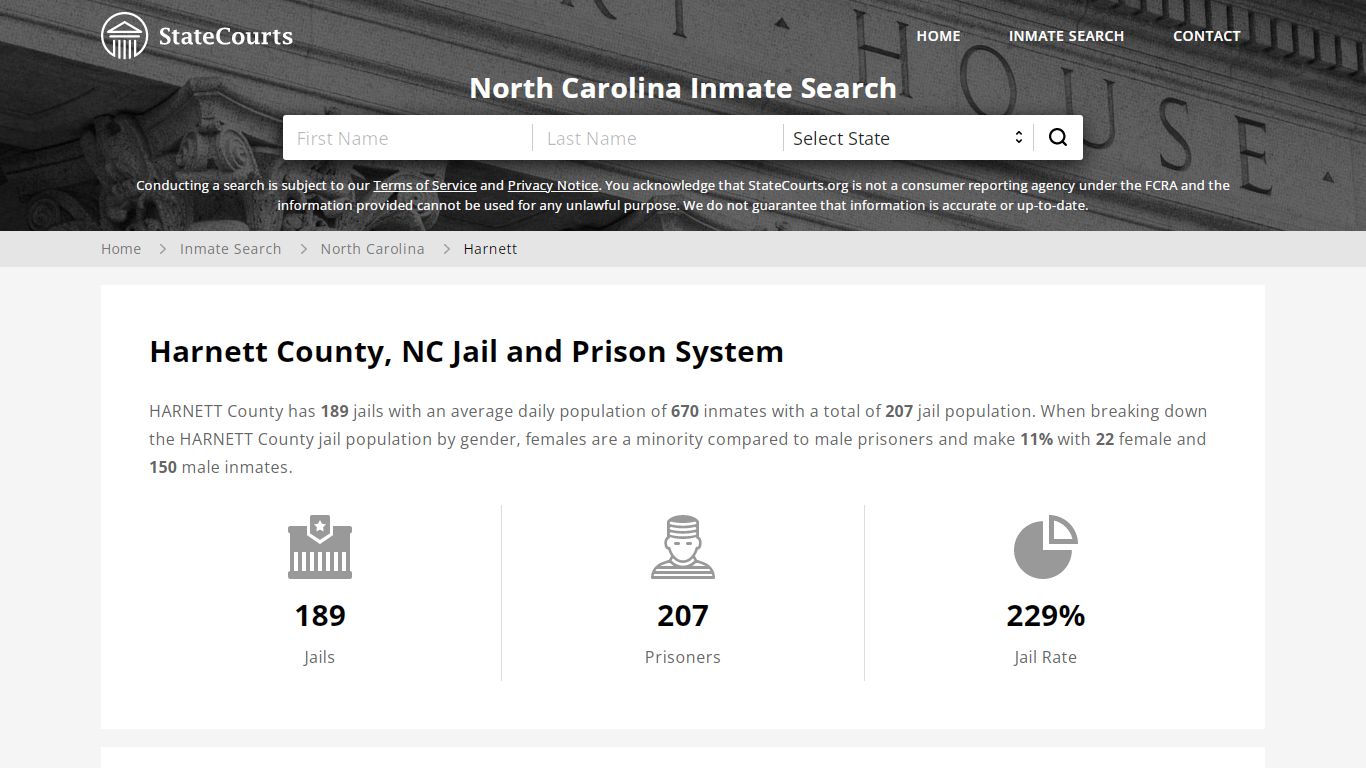 Harnett County, NC Inmate Search - StateCourts